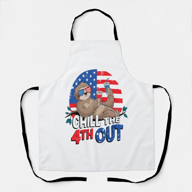 Delantal Sloth Chill the 4out Patriotic USA (Anverso)