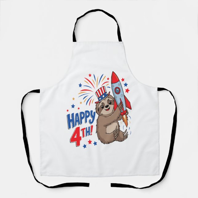 Delantal Sloth Happy 4Rocket Fireworks Estados Unidos (Anverso)