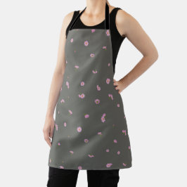 Delantal Smoky Olive Light Pink Cosmos Floral Pattern