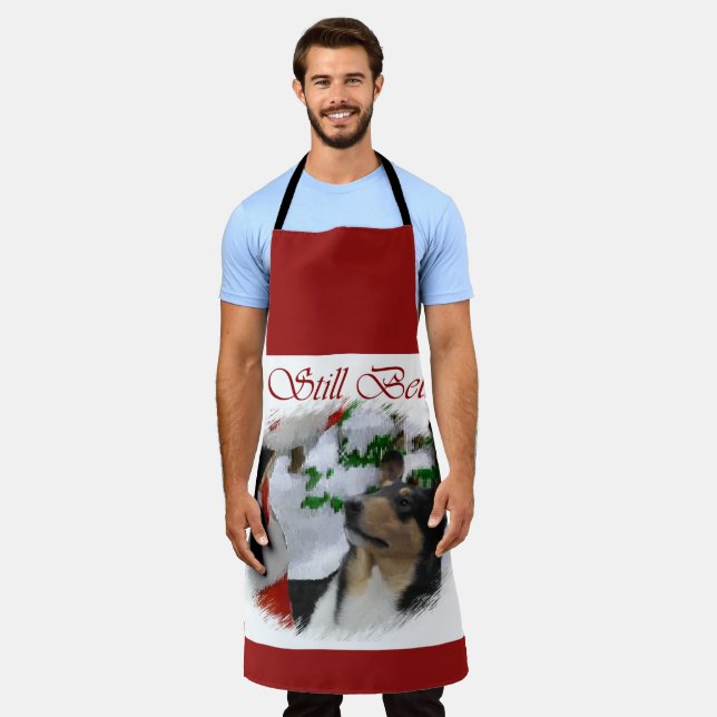 Delantal Smooth Collie se reúne con los Navidades de Santa (Gastado)