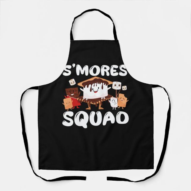 Delantal S'mores Marshmallow Funny Smores Squad Camping Ca (Anverso)