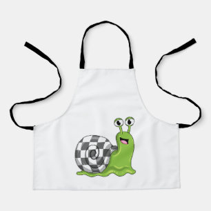 Delantal Snail en ajedrez con tablero de ajedrez