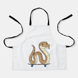Delantal Snake como patinador con patineta