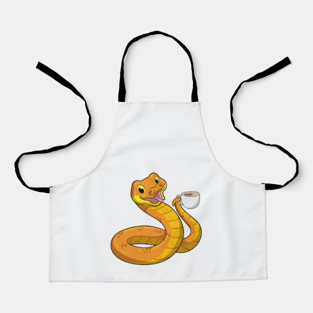 Delantal Snake con copa de café (Anverso)