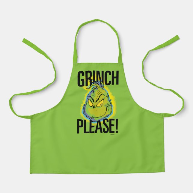 Delantal Snarky Grinch | Grinch divertida, por favor, cita (Anverso)