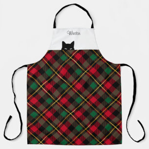 Delantal Sneaky Cat Wallace Red Plaid Apron