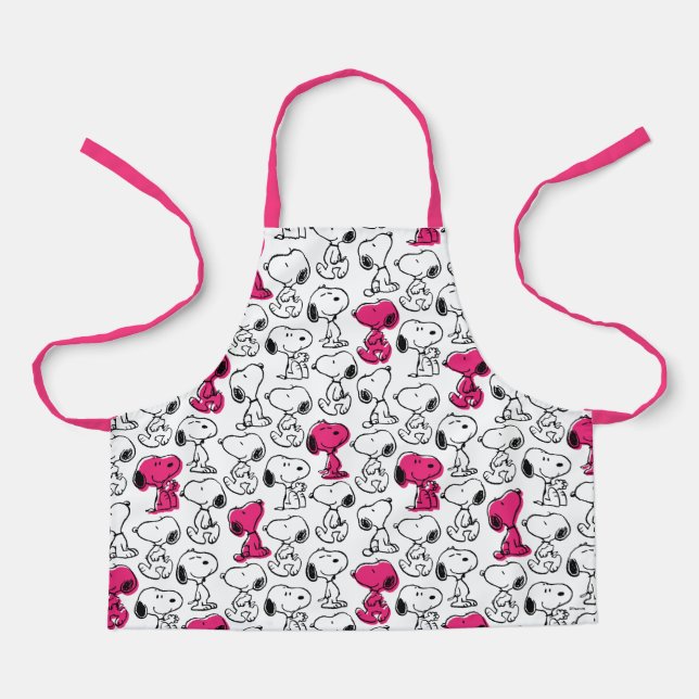 Delantal Snoopy Black & Magenta Pattern (Anverso)