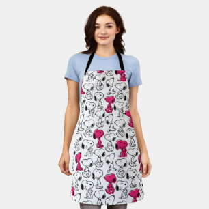 Delantal Snoopy Black & Magenta Pattern