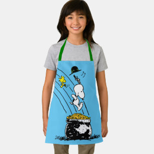 Delantal Snoopy saltando a la olla de oro