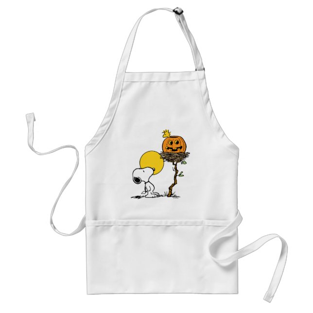 Delantal Snoopy & Woodstock Nest con Jack O' Lantern (Frente)