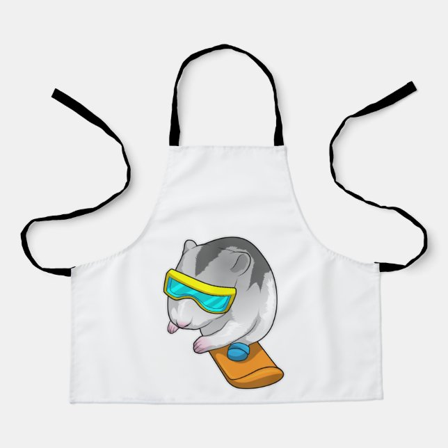 Delantal Snowboarder de Hamster (Anverso)