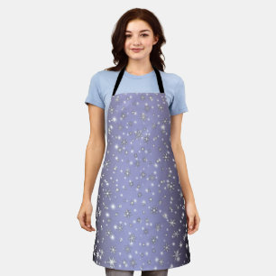 Delantal Snowflakes y Sparkles por el Apron Púrpura