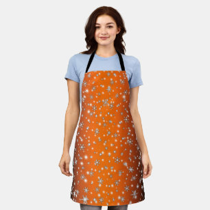 Delantal Snowflakes y Sparkles por el Naranja Apron
