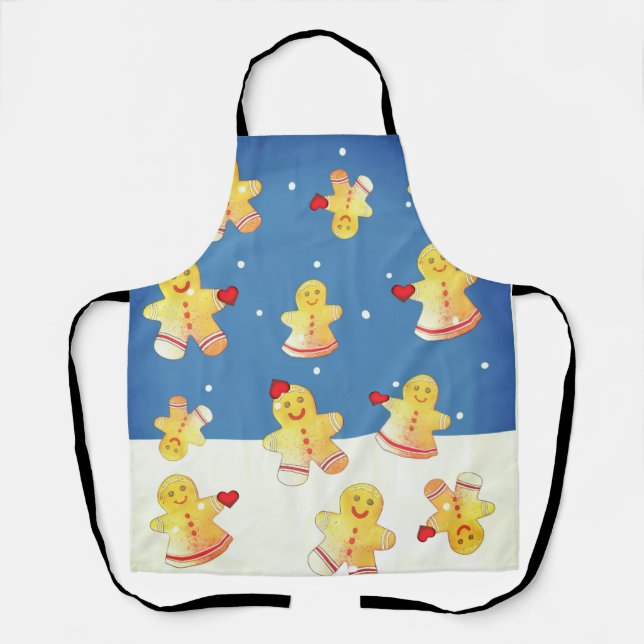 Delantal Snowing Gingerbread With Hearts  (Anverso)