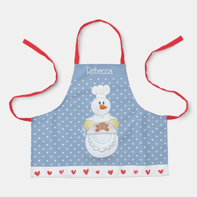 Delantal Snowman Baking Cookie Apron (Anverso)