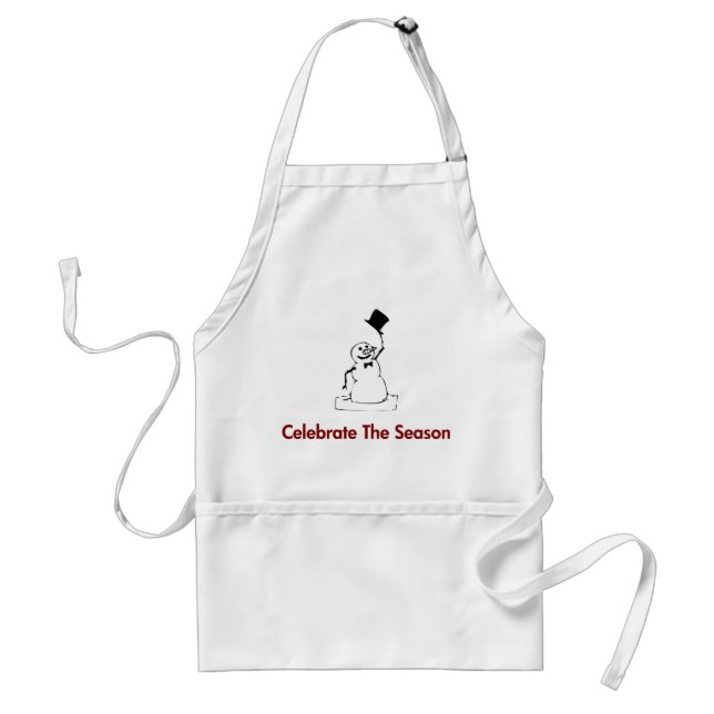 Delantal Snowman celebra la temporada (Frente)