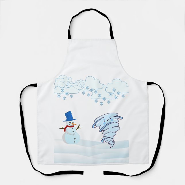 Delantal Snowman de invierno y viento (Anverso)
