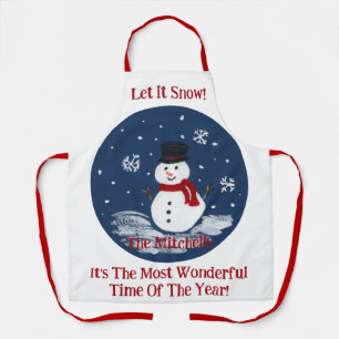 Delantal Snowman, maravilloso año de tiempo, Unisex PERSONA