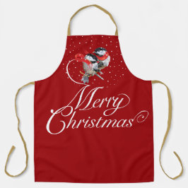 Delantal Snowy Cuddling Navidades Chickades Apron