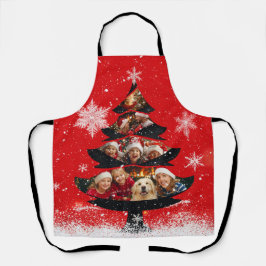 Delantal Snowy Family Photo Christmas Tree