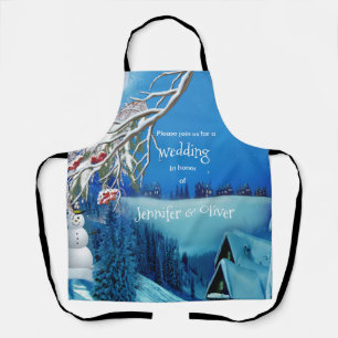 Delantal Snowy Winter Fantasy Todo en una boda