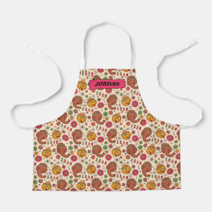Delantal Snuffleupagus y Big Bird Groovy Flower Pattern