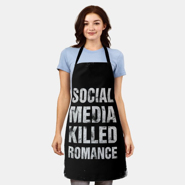 Delantal Social Media Killed Romance (Gastado)