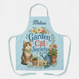Delantal Sociedad de Gatos de Jardín Cottagecore Florales