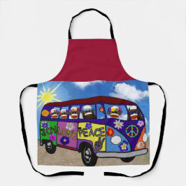 Delantal Sock Monkey Peace Bus Postcard