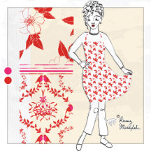 Sofisticadas flores rojas dibujadas a mano