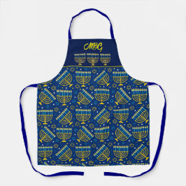 Delantal Sofisticado Hanukkah Menorah Apron