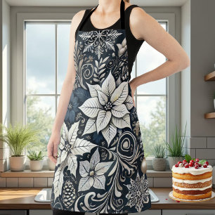 Delantal Sofisticados Navidades Holiday Poinsettia Apron