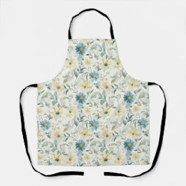 Delantal Soft Meadow Daisy Watercolor