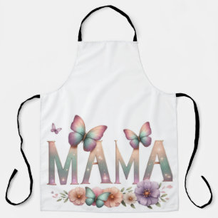 Delantal Soft Pastel MOM with Butterflies – Elegant Mother'