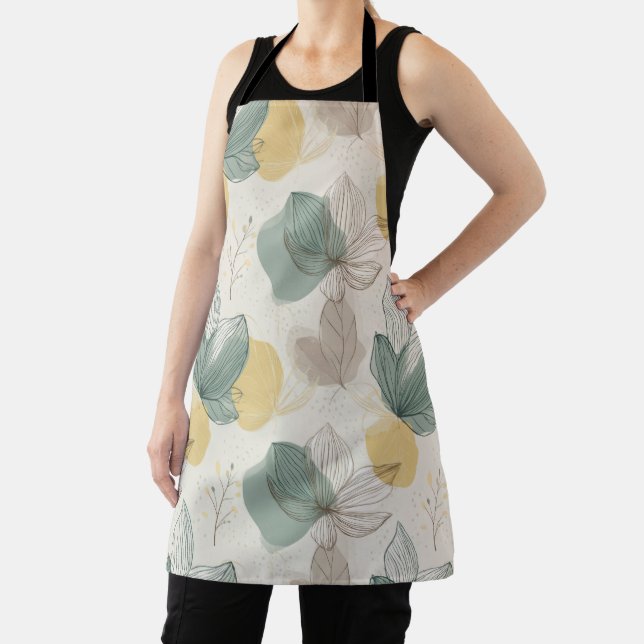 Delantal Soft Spring Botanical All-Over Print Apron (in situ)
