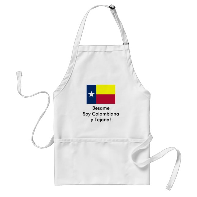 Delantal ¡Soja Colombiana y Tejana de Besame! (Frente)