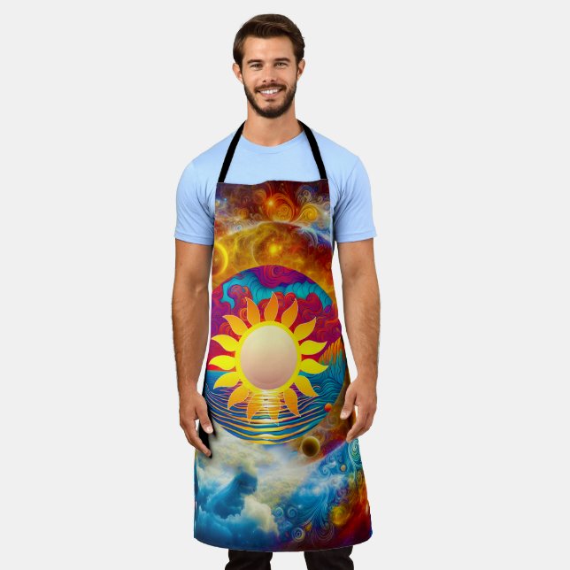 Delantal Sol cósmico (Gastado)