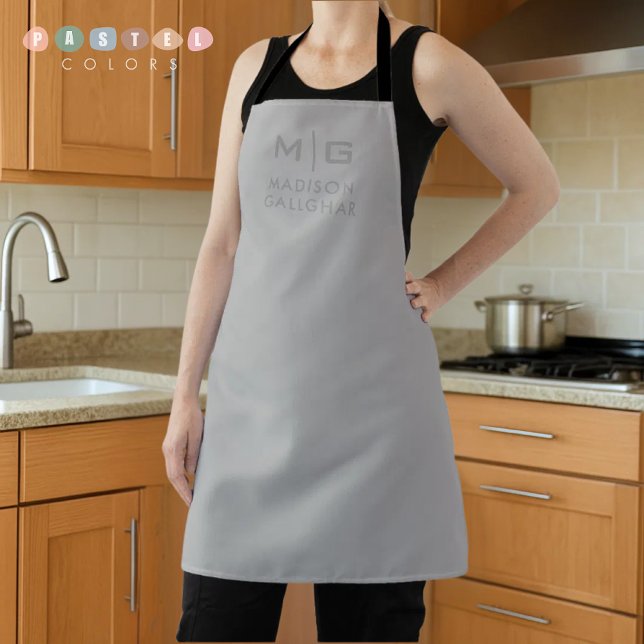 Delantal Solid Soft Light Gray Pastel Steel Grey Color (Solid Soft Light Gray Pastel Steel Grey Color Apron
)