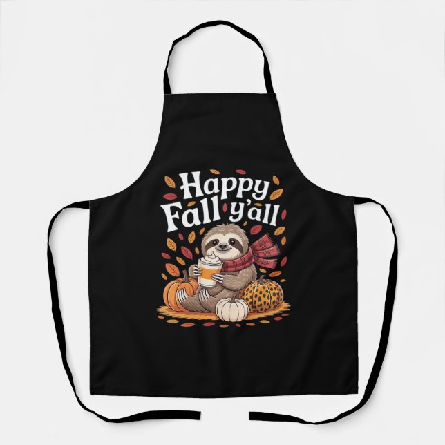 Delantal Sollozos sosteniendo calabaza spice happy Fall Yal (Anverso)