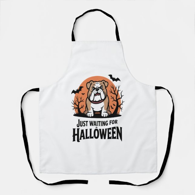 Delantal Solo esperando al perro de Halloween (Anverso)