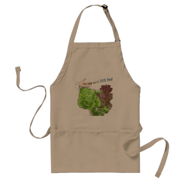 Delantal Sólo servimos comida auténtica en Apron (Frente)