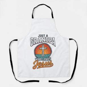 Delantal Solo un abuelo que ama a Jesús Camiseta vintage cr