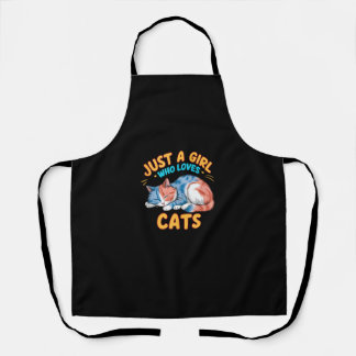 Delantal Sólo Un Chica Al Que Le Encanta Los Gatos Cute Kit