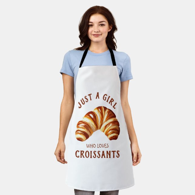 Delantal Sólo un chica que ama a los croissants (Gastado)