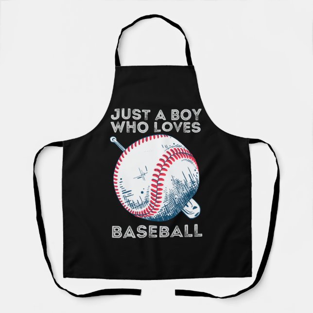 Delantal Solo un chico que ama el béisbol (Anverso)