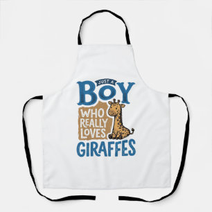 Delantal Solo un chico que ama las jirafas Diseño de camise