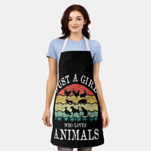 Delantal Solo una chica que ama a los animales