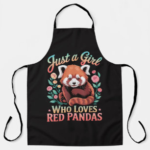 Delantal Sólo Una Chica Que Ama A Los Pandas Rojos