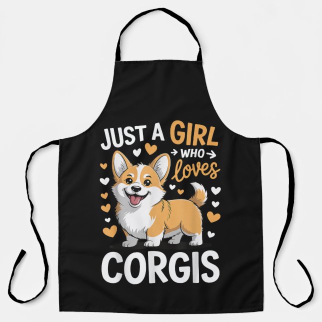 Delantal Solo una chica que ama Corgis (Anverso)