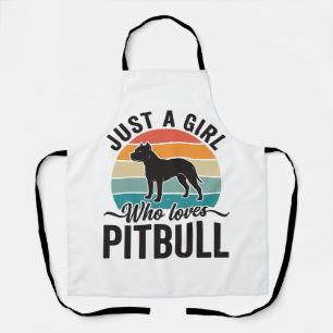 Delantal Solo una chica que ama el diseño de perro vintage